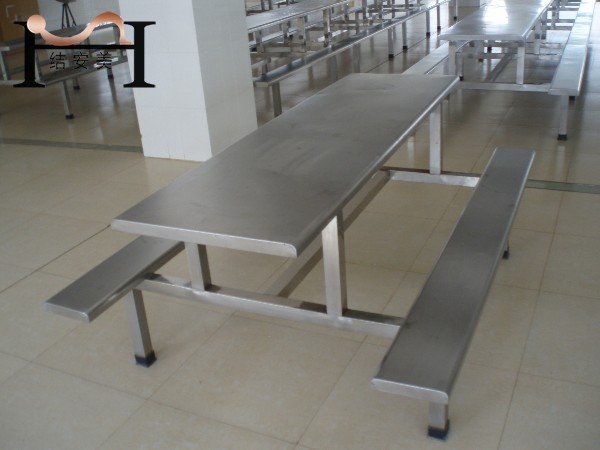 8人长条不锈钢餐桌